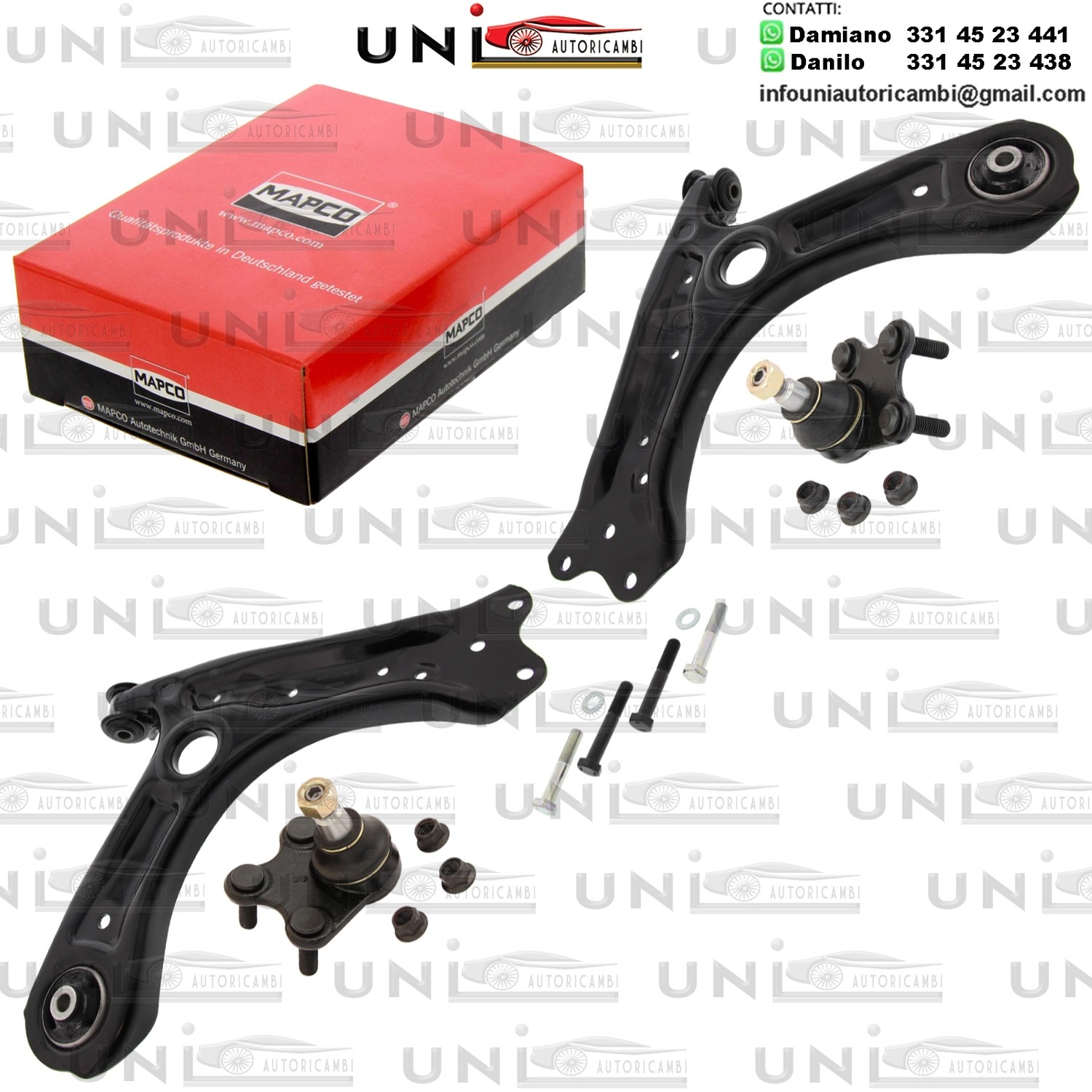 Kit 4 Bracci Oscillanti Anteriori Rinforzati Mapco AUDI A1 / SEAT IBIZA IV / SKODA FABIA, RAPID / VW POLO 1.0-Electric 10.01-