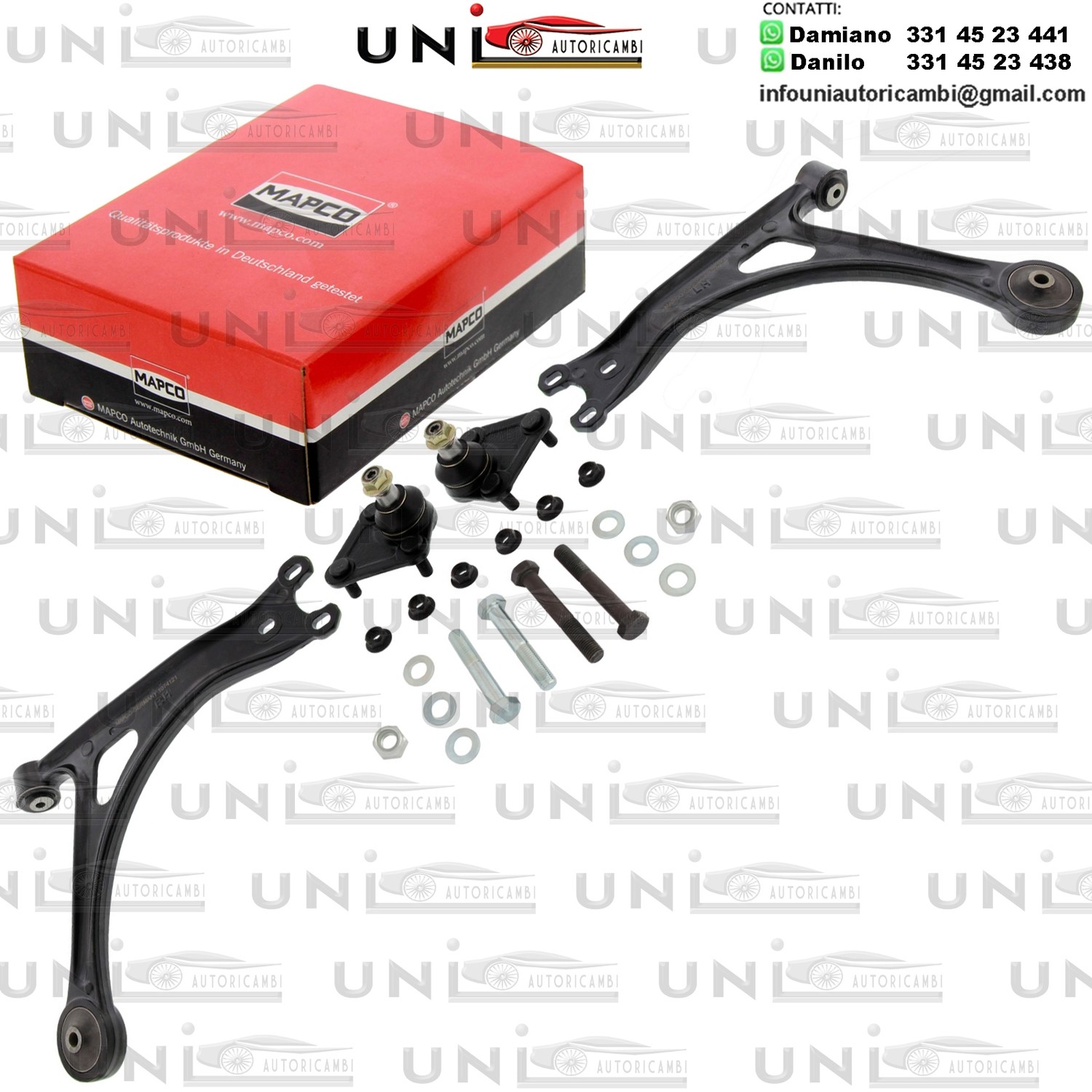Kit 4 Bracci Anteriori Oscillanti Rinforzati Mapco AUDI A3, TT / VW GOLF IV, NEW BEETLE 1.8/3.2 10.98-06.06