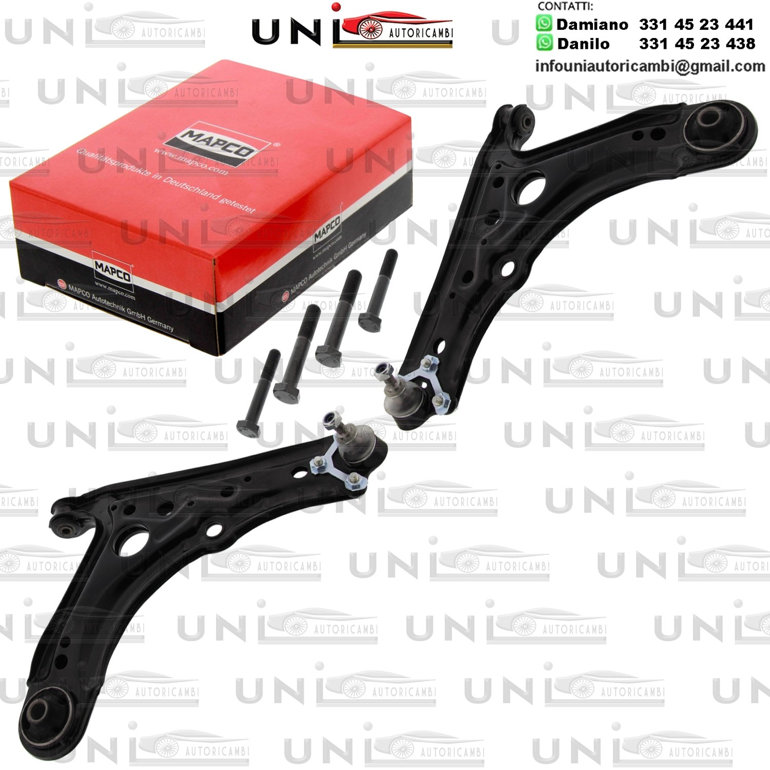 Kit 2 Bracci Anteriori Oscillanti RINFORZATI Mapco SEAT AROSA / VW LUPO, POLO 1.0-1.9D 05.97-07.05