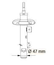 2 AMMORTIZZATORI ANTERIORI RINFORZATI PEUGEOT 207 da 47 mm dal 2006-