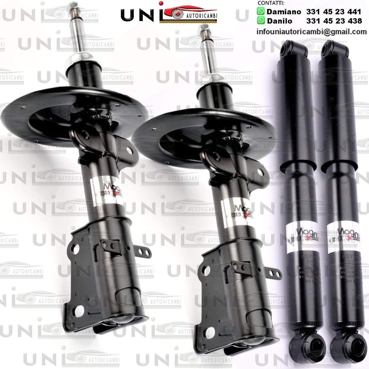 4 Ammortizzatori RINFORZATI MAGNUM per: CHRYSLER Modello: GRAND VOYAGER / VOYAGER IV (RG, RS) dal 2000- + DODGE Modello: CARAVAN (RG_) Tipo: 2.4 3.3 3.8  dal 2000-