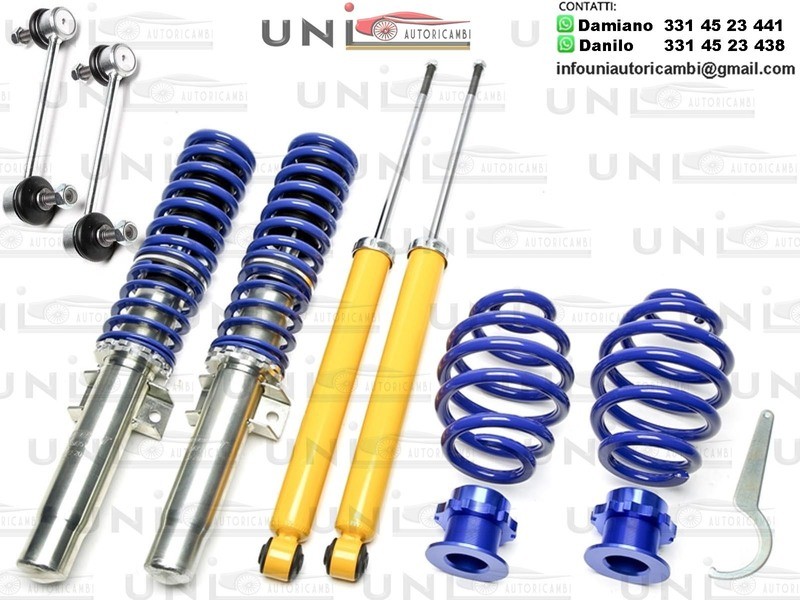 Assetto a GHIERA REGOLABILE 4x Ammortizzatori Molle + BIELLETTE per BMW E46 320D