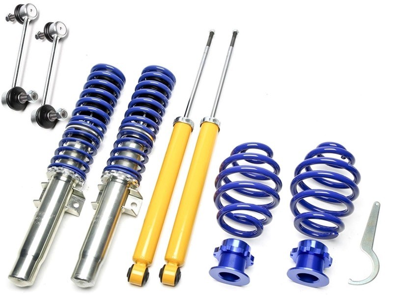 Assetto a GHIERA REGOLABILE 4x Ammortizzatori Molle + BIELLETTE per BMW E46 320D