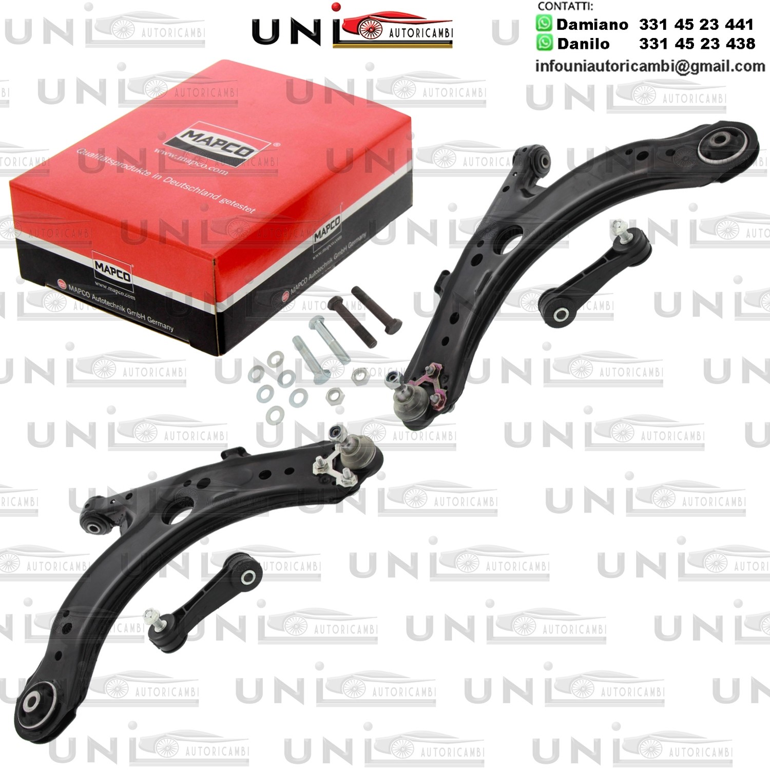Kit riparazione, Sospensione ruota Assale anteriore bilaterale Rinforzato AUDI A3 / SEAT LEON, TOLEDO II / SKODA OCTAVIA I / VW BORA, GOLF IV, NEW BEETLE 1.4-2.8 09.96-12.10