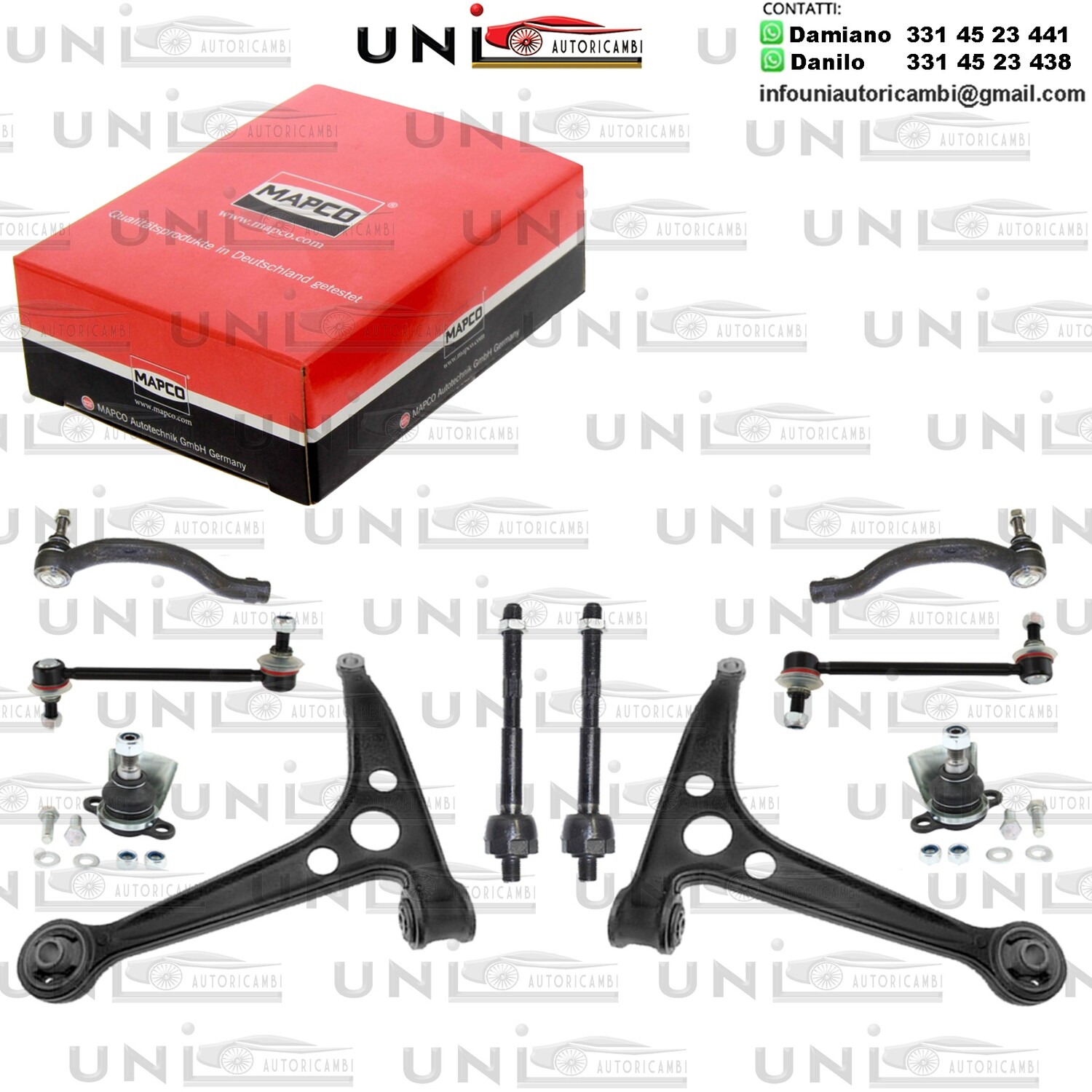 Kit 10 Bracci Anteriori Oscillanti Pezzi Mapco bilaterale Rinforzati FORD GALAXY / SEAT ALHAMBRA / VW SHARAN 1.8-2.8 03.95-03.10