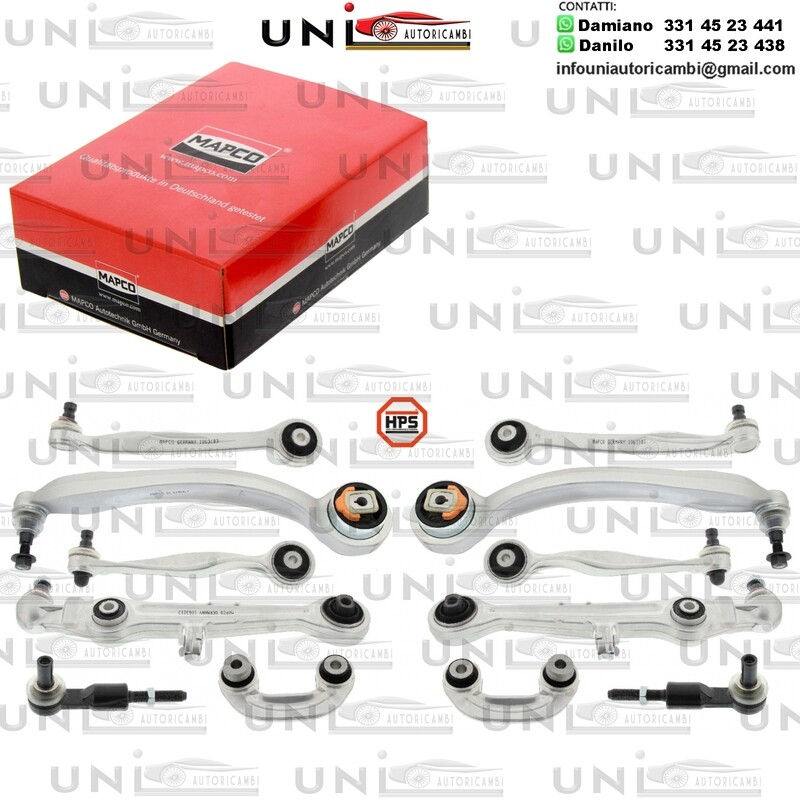 Kit 12 Bracci Anteriori Oscillanti Pezzi Mapco Bilaterale Rinforzati AUDI A4, A6 / SKODA SUPERB l, VW PASSAT 1.6-3.0 94.05