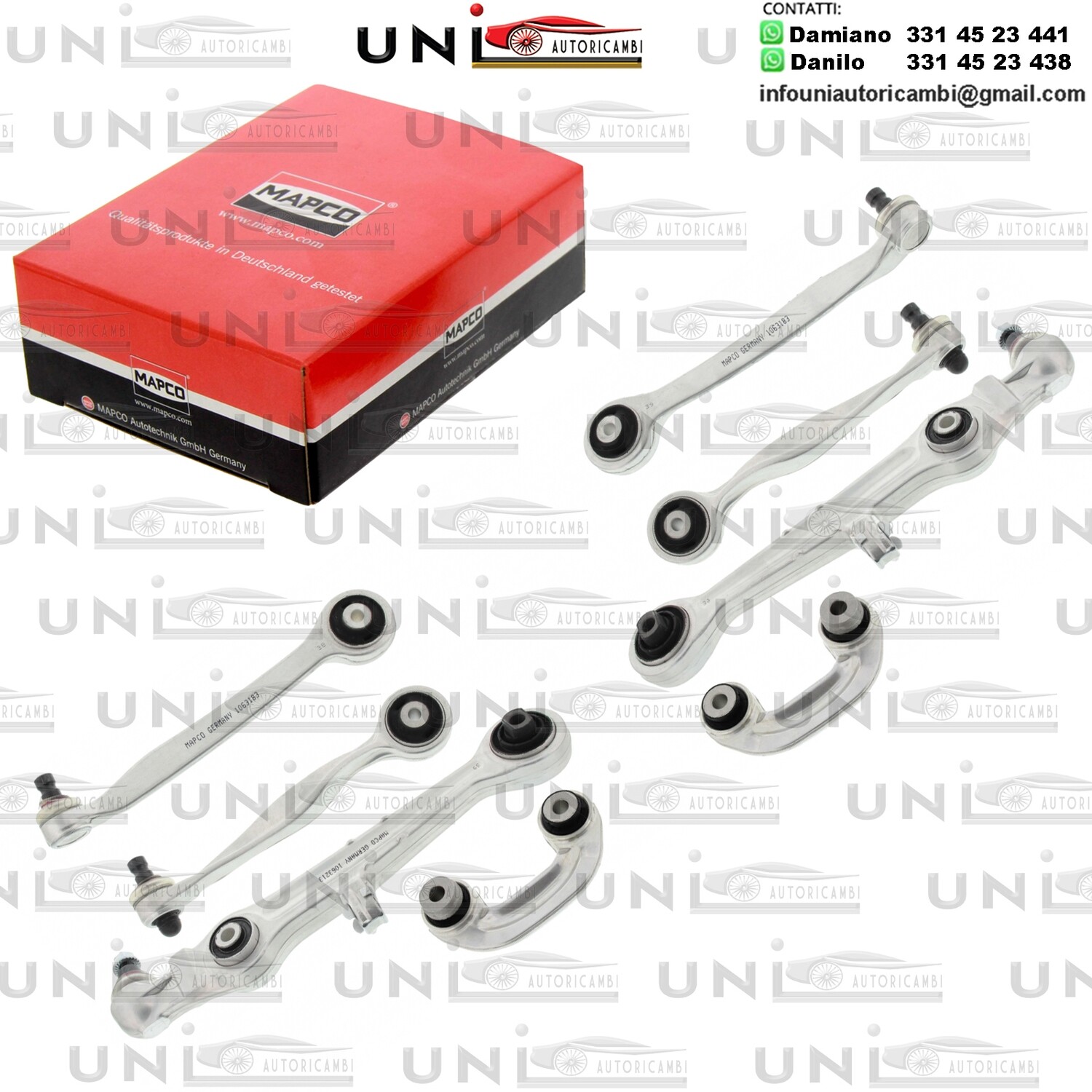 Kit 8 Bracci Anteriori Oscillanti Mapco AUDI A4 / SKODA SUPERB l / VW PASSAT 1.6-2.8 94-05