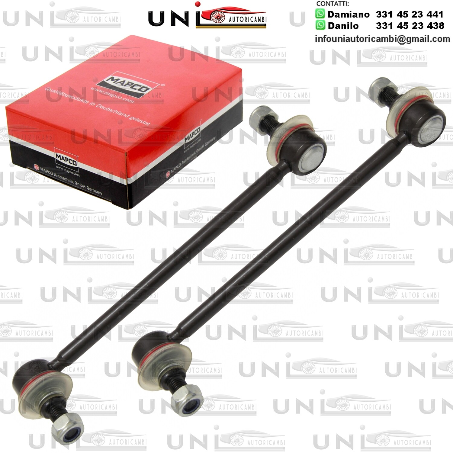 2X Aste Puntone Bielleta Assale Anteriore OPEL COMBO / TOUR, CORSA C / D, MERIVA A, TIGRA, VECTRA B / SAAB 9-5 1.0-3.0D 07.94