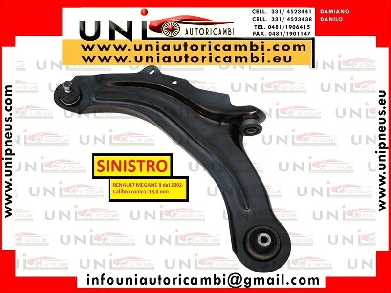 2 Bracci Inferiori per RENEULT MEGANE II dal 2002- (Calibro conico: 18,0 mm )