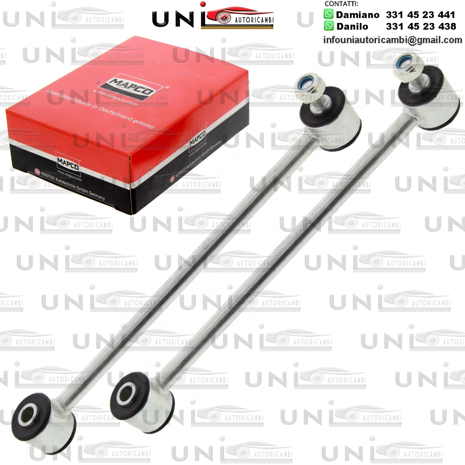 2X Aste Puntone, Biellette Assale Posteriore Bilaterale Mercedes-Benz Classe E da 2002 / Mercedes-Benz CLS (C219) da 2004 / Mercedes-Benz SL (R230) da 2001