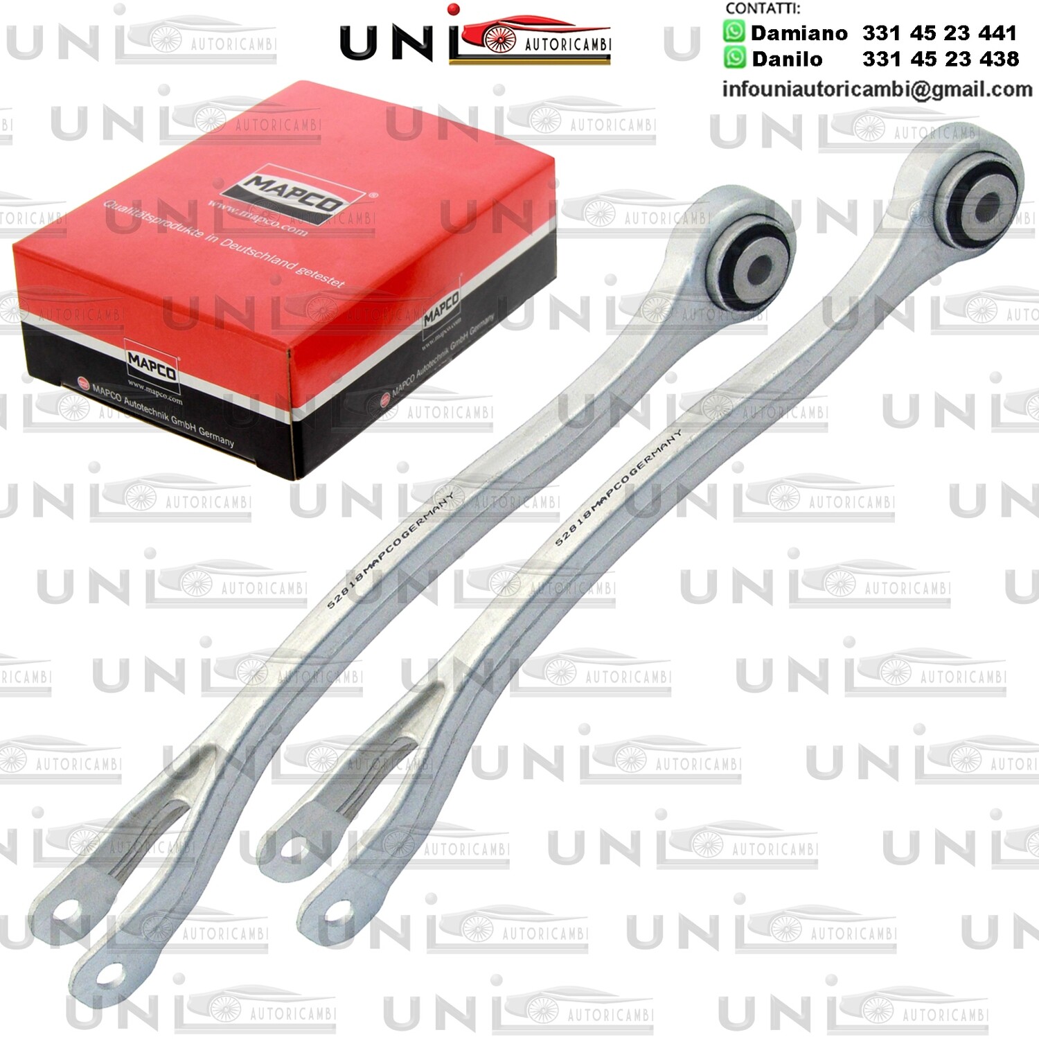 2X Aste Puntone, Biellette Assale Posteriore Bilaterale Mercedes-Benz Classe E da 2002 / Mercedes-Benz CLS (C219) da 2004 / Mercedes-Benz SL (R230) da 2001