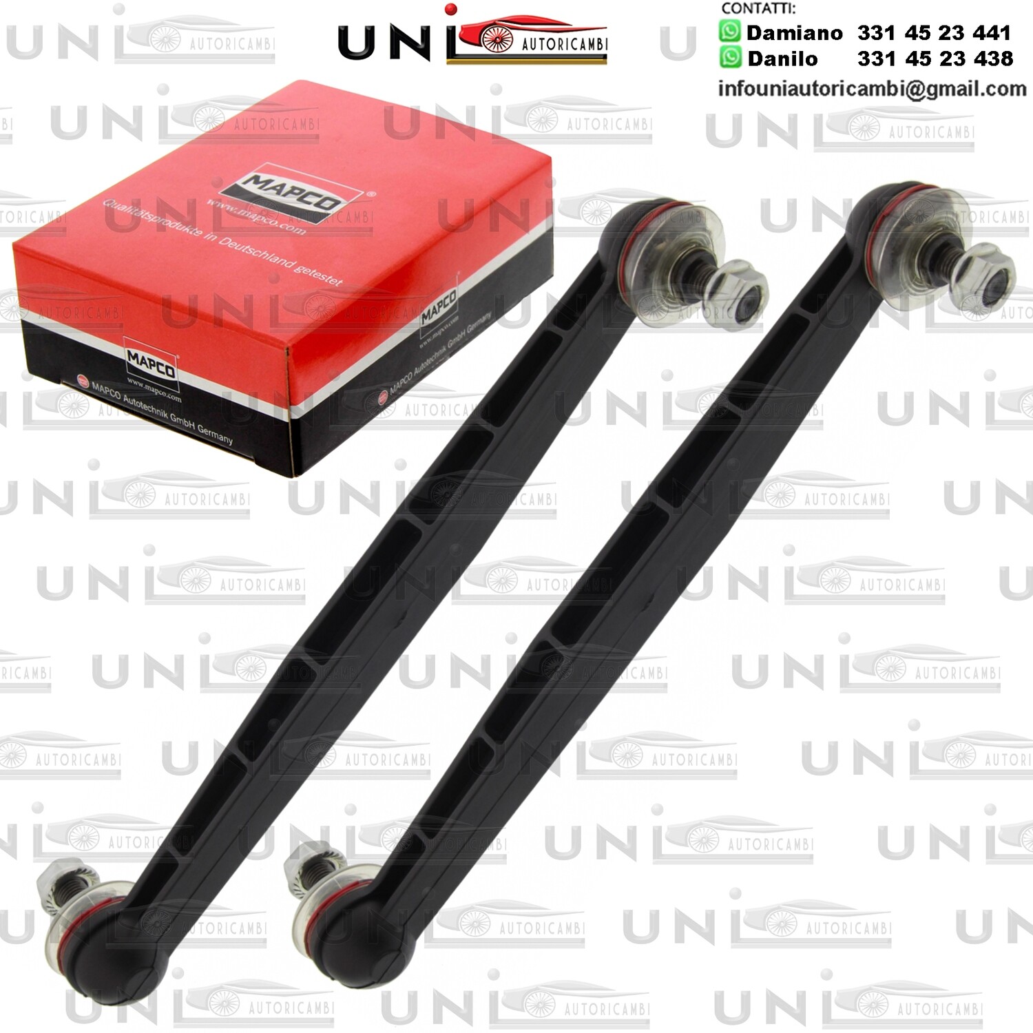 2X Aste Puntone Biellette Assale Anteriore Bilaterale Chevrolet da 2000 / Opel da 1998 / Saab 9-5 (YS3G) da 2010 / Vauxhall da 1998