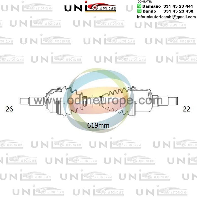 SEMIASSE/ALBERO MOTORE CAMBIO VELOCITÀ MANUALE ASSALE ANTERIORE SX MINI MINI ONE DA 2001 /COOPER DA 2001