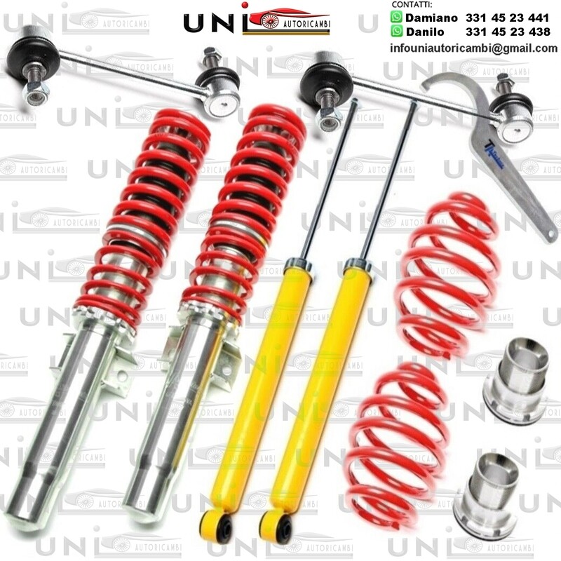 Assetto a GHIERA REGOLABILE 4x Ammortizzatori Molle + 2 BIELLETTE per BMW E46 320D
