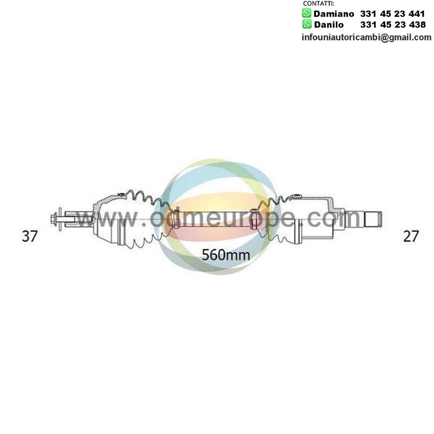 SEMIASSE/ALBERO MOTORE CAMBIO AUTOMATICO / CAMBIO VELOCITÀ MANUALE ASSALE ANTERIORE SX PER: BMW 5 (F10), 5 (F11), 6 (F12), 6 (F13), 6 GRAN COUPE (F06) 2.0-4.4 03.10-