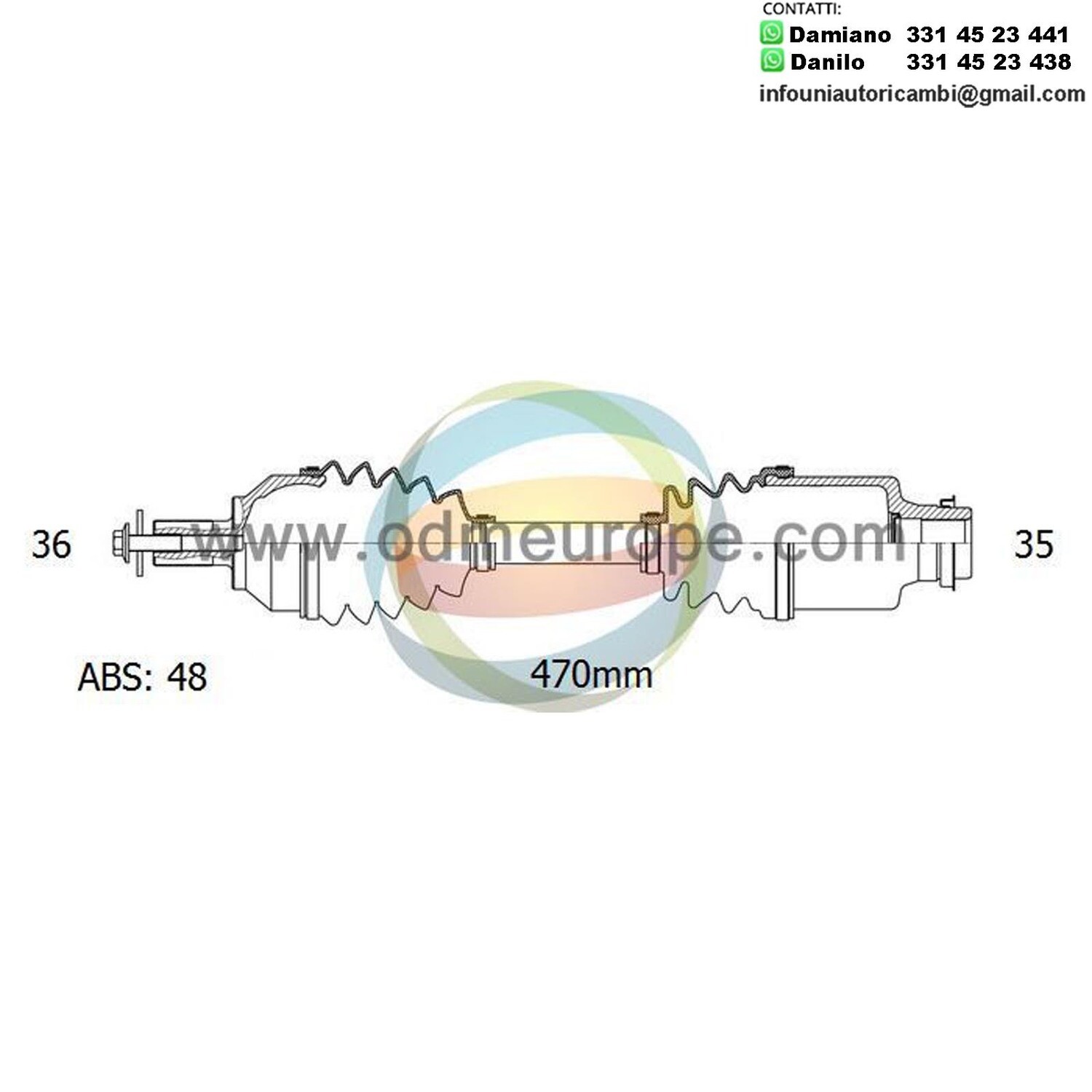 SEMIASSE/ALBERO MOTORE CAMBIO AUTOMATICO ANTERIORE SINISTRO Volvo XC90 I da 2002 a 2007