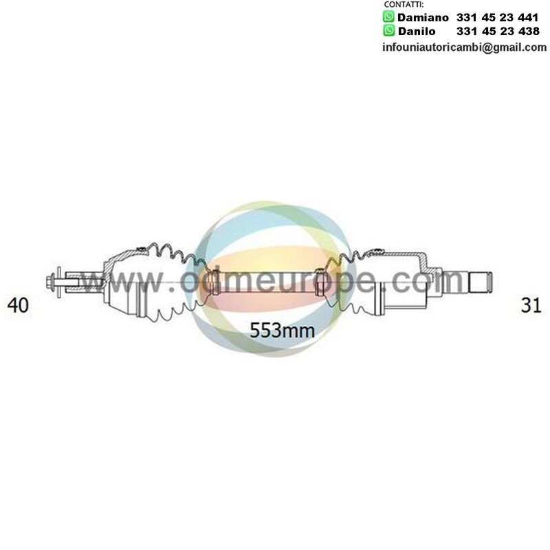 SEMIASSE / ALBERO MOTORE ANTERIORE SINISTRO SX CAMBIO MANUALE PER LAND ROVER FREELANDER dal 2006-