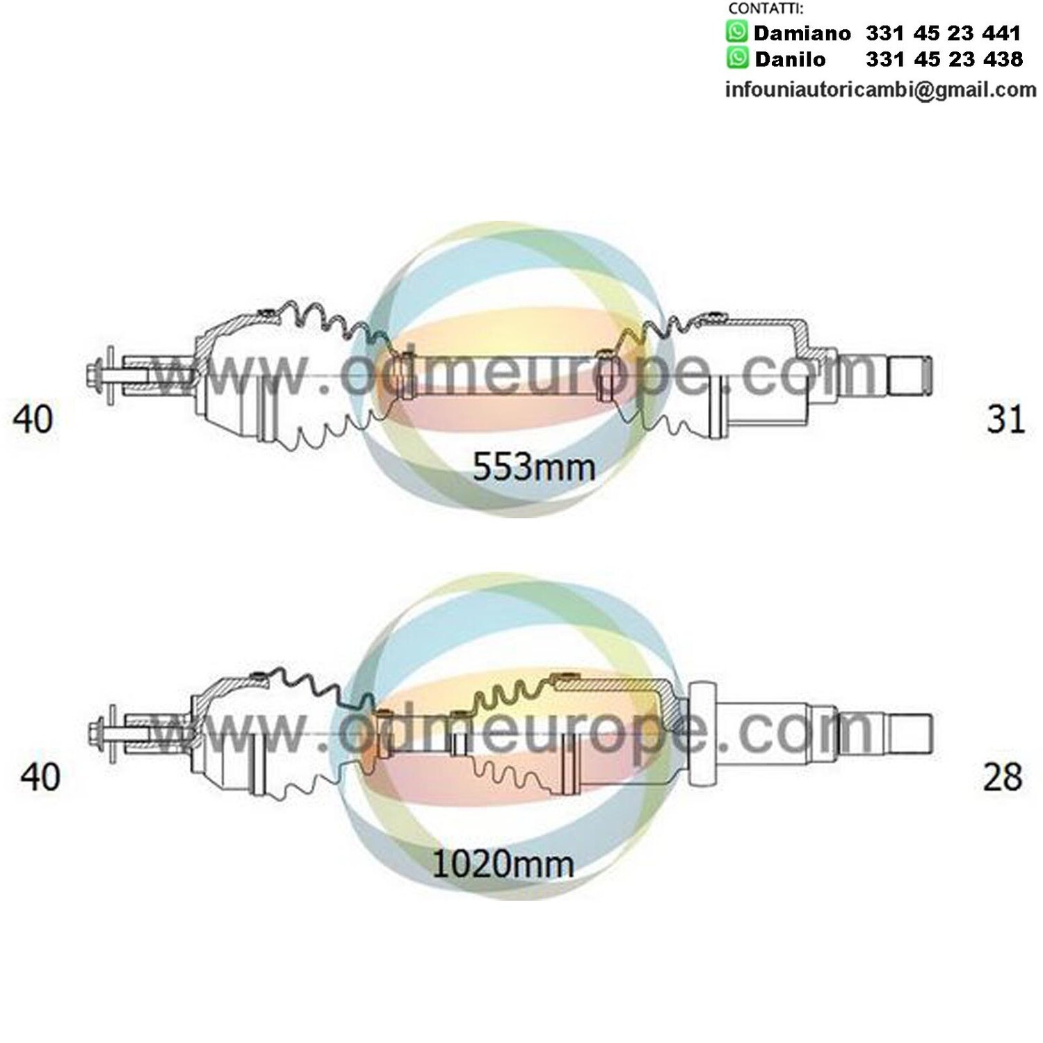 2 SEMIASSI / ALBERO MOTORE ANTERIORI SINISTRO SX + DESTRO DX CAMBIO MANUALE PER LAND ROVER FREELANDER dal 2006-