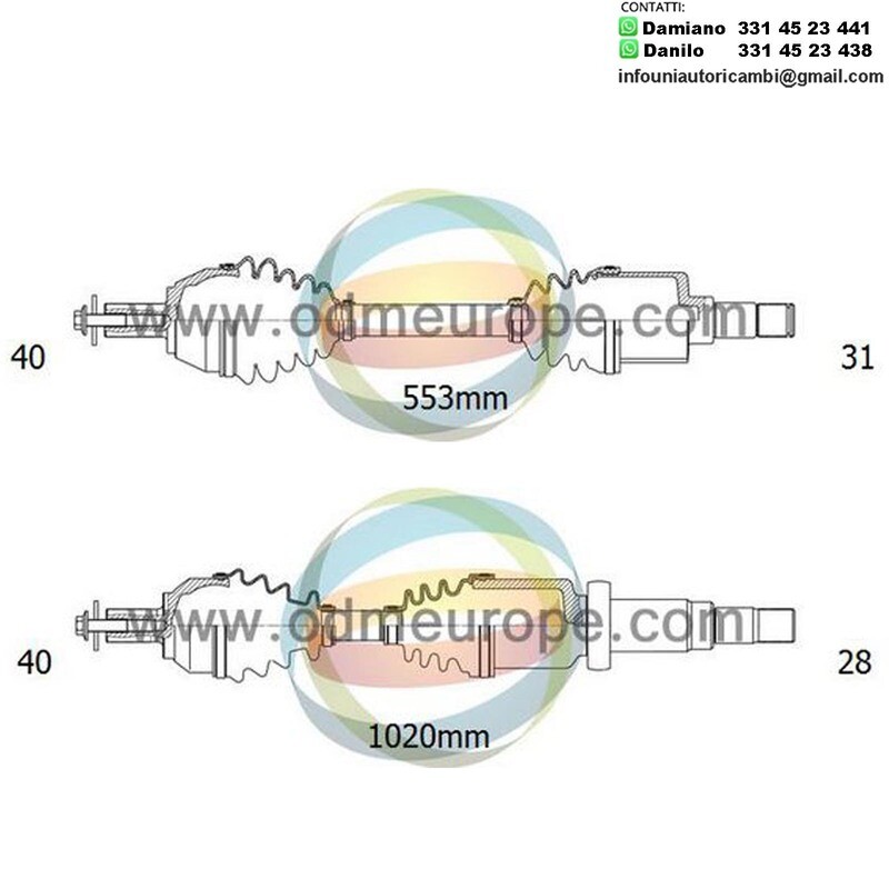 2 SEMIASSI / ALBERO MOTORE ANTERIORI SINISTRO SX + DESTRO DX CAMBIO MANUALE PER LAND ROVER FREELANDER dal 2006-