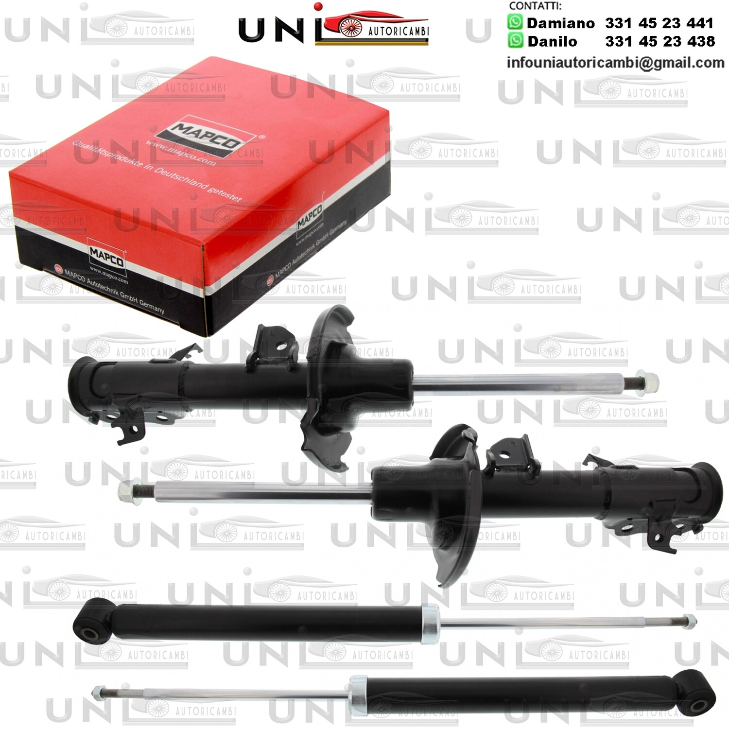 4 Ammortizzatori Rinforzati a Gas Mazda 2 (DE)​ da 10.2007 a 06.2015​