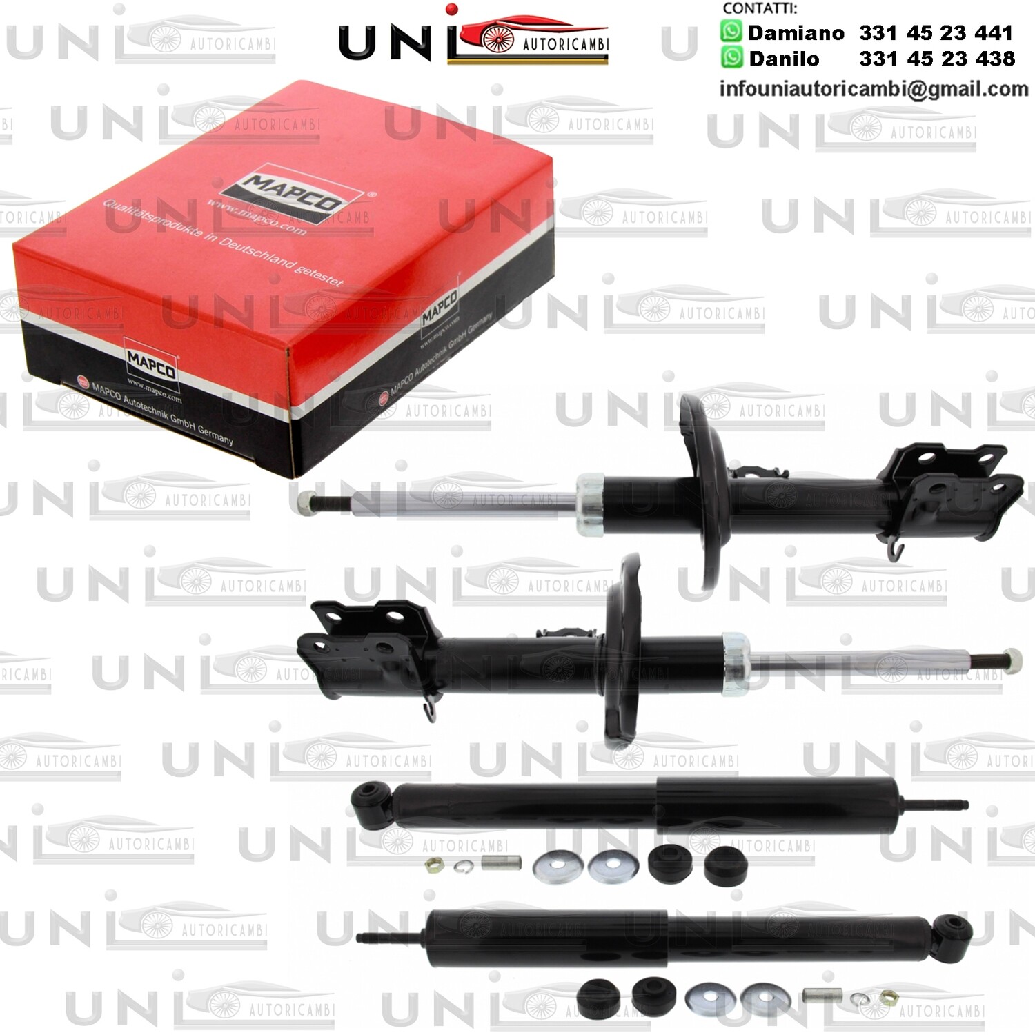 4 Ammortizzatori Rinforzati a Gas Opel Corsa C (F08, F68)​ da 09.2000 a 12.2009​