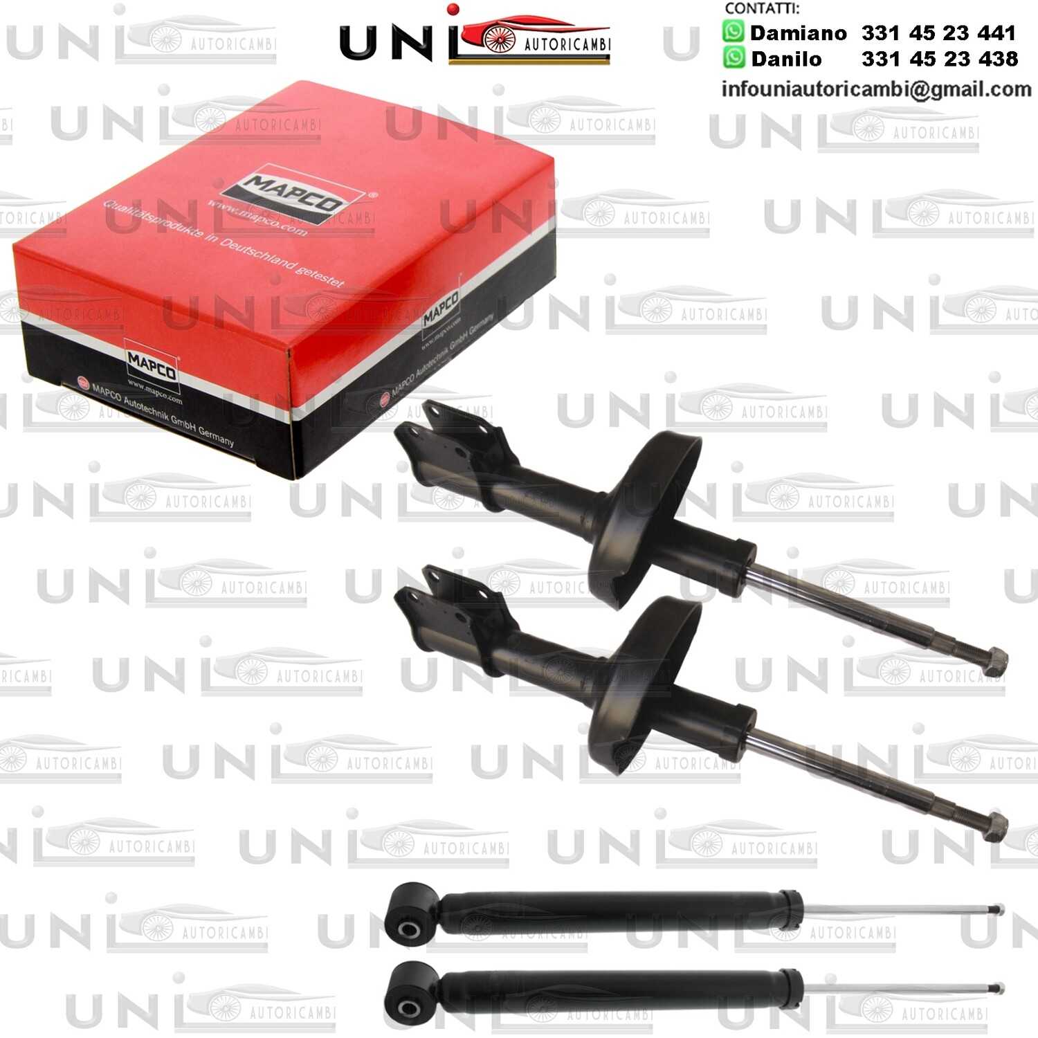 4 Ammortizzatori Rinforzati a Gas Renault Clio II / Furgonato / Thalia I