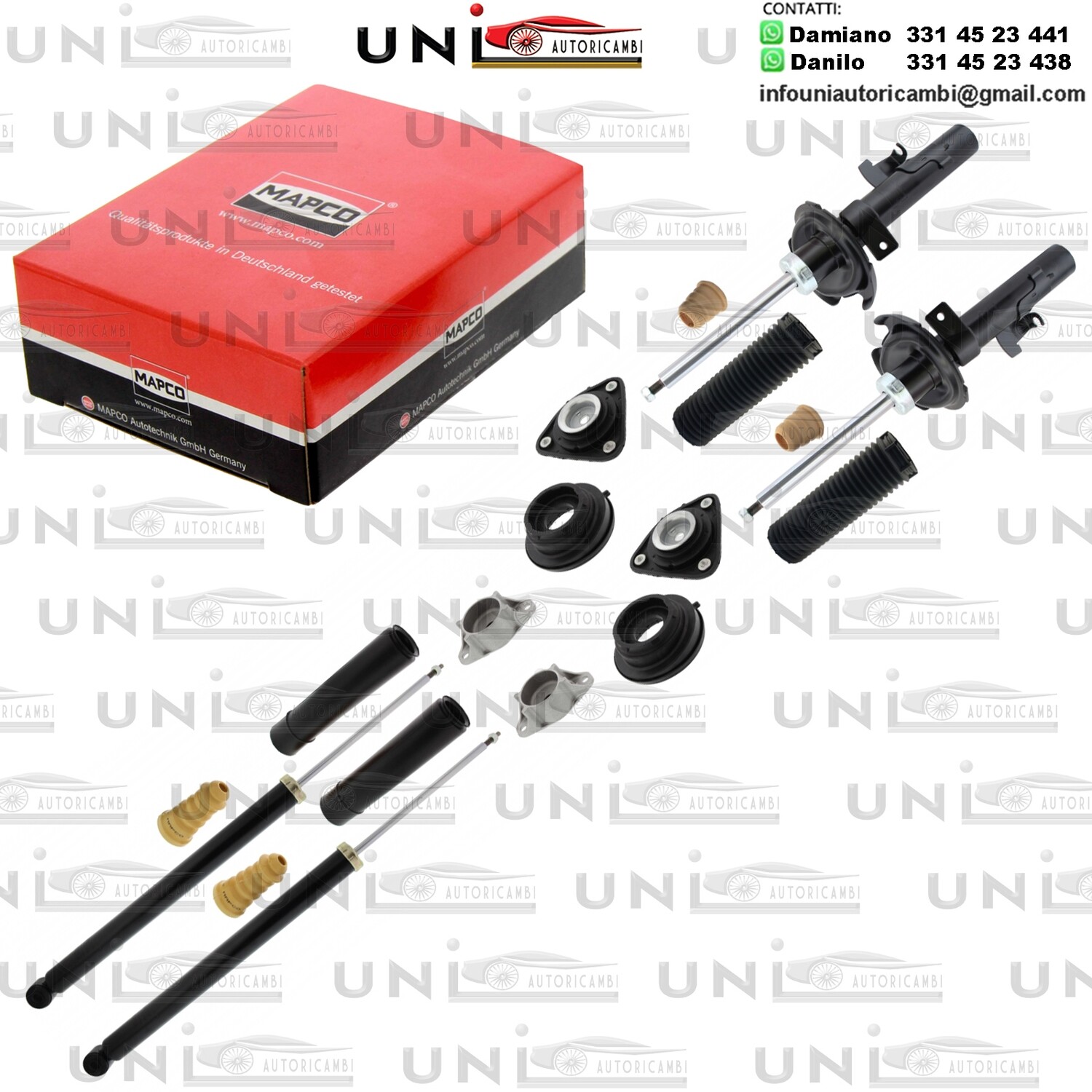 4 Ammortizzatori Rinforzati a Gas Ford Focus II (DA)​ da 07.2004 a 09.2012​