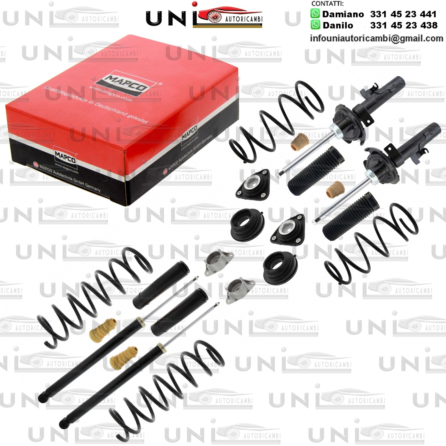 4 Ammortizzatori Rinforzati a Gas Ford Focus II (DA)​ da 07.2004 a 09.2012​