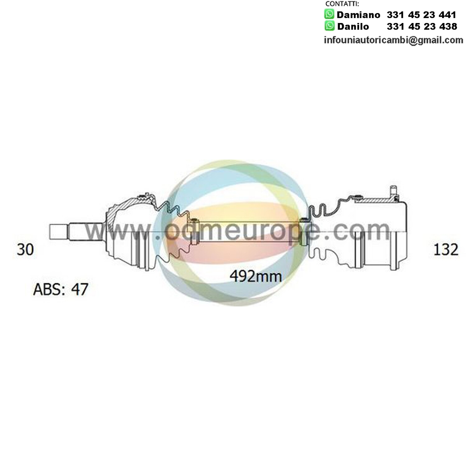 SEMIASSE/ALBERO MOTORE CAMBIO MANUALE / AUTOMATICO ANTERIORE DESTRO Fiat	Fullback da 2016 a 2020 / Mitsubishi L200 2005 a 2020