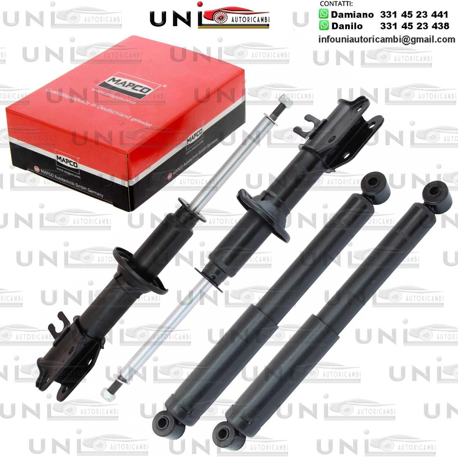 4 Ammortizzatori Rinforzati a Gas Chevrolet Spark / Daewoo Matiz