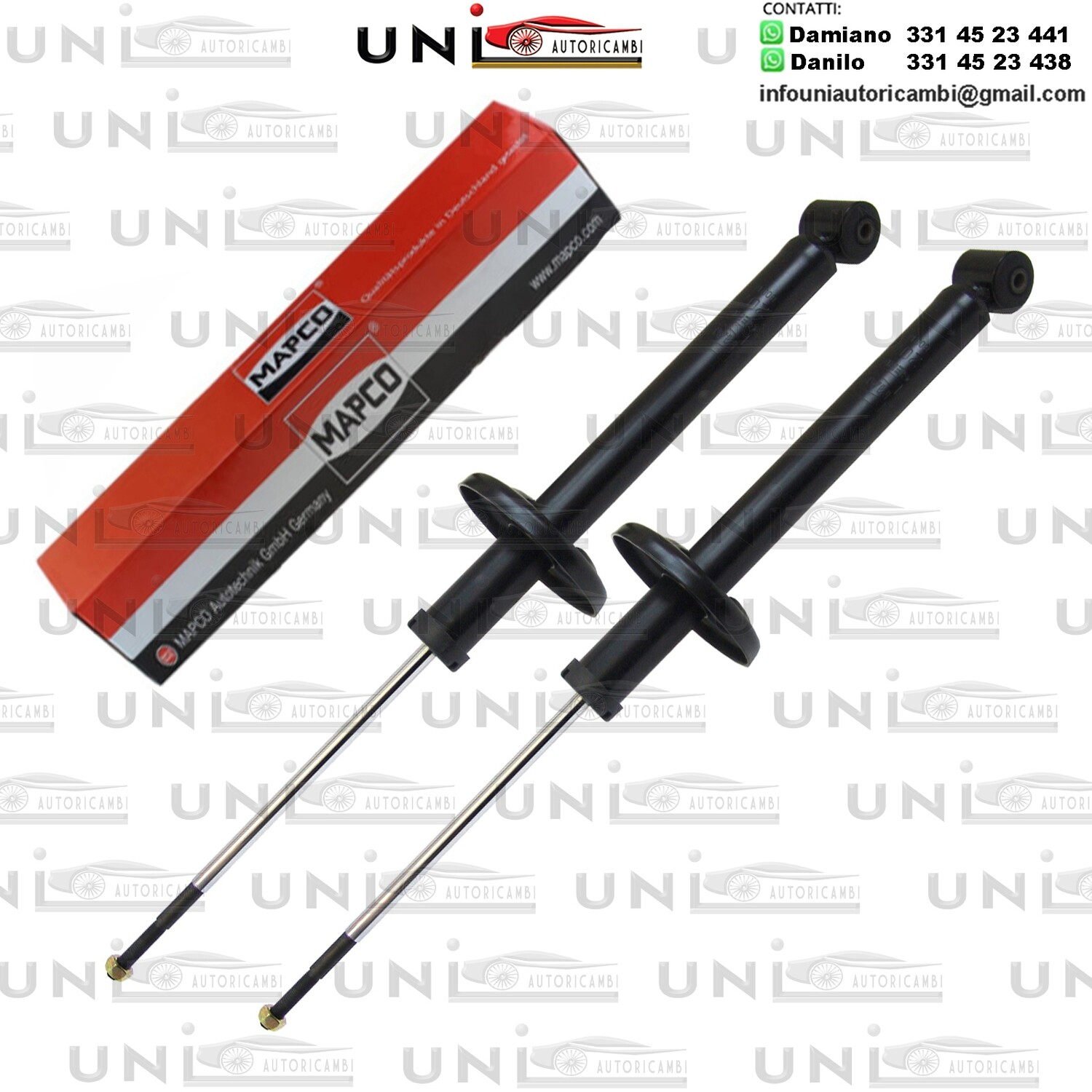 2 Ammortizzatori Posteriori a Gas Rinforzati Seat Toledo I, VW Golf II / III / Cabriolet / IV / Jetta II / Vento