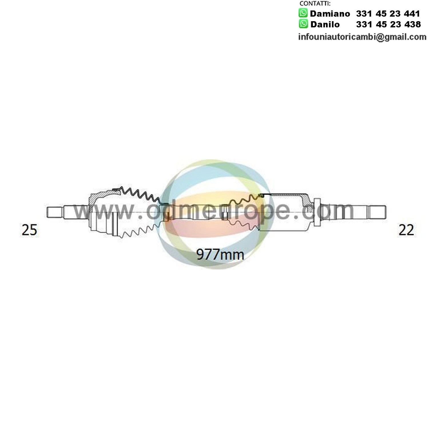 SEMIASSE/ALBERO MOTORE CAMBIO MANUALE ANTERIORE DESTRO Mercedes A Class (W169) da 2004 a 2012 / B Class (W245) da 2005 a 2012
