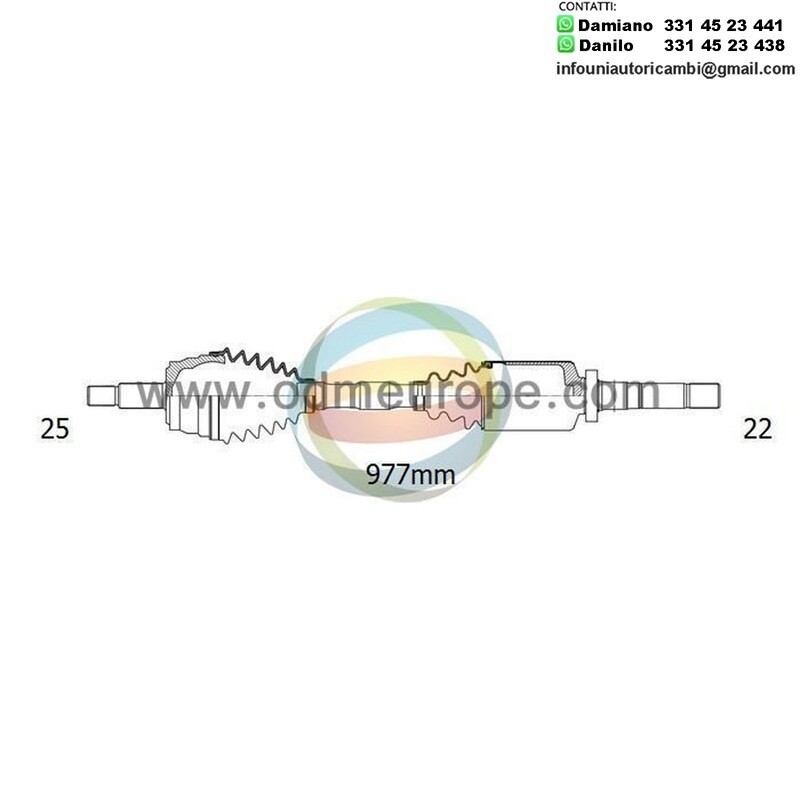 SEMIASSE/ALBERO MOTORE CAMBIO MANUALE ANTERIORE DESTRO Mercedes A Class (W169) da 2004 a 2012 / B Class (W245) da 2005 a 2012