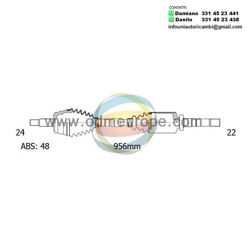 SEMIASSE/ALBERO MOTORE CAMBIO MANUALE ANTERIORE DESTRO Mercedes A Class (W168) da 1997 a 2005 / Vaneo da 2002 a 2006