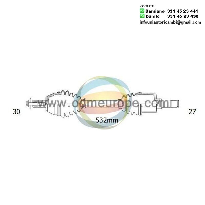 SEMIASSE/ALBERO MOTORE CAMBIO MANUALE / AUTOMATICO ANTERIORE SINISTRO Mercedes A Class (W176) da 2012 a 2018