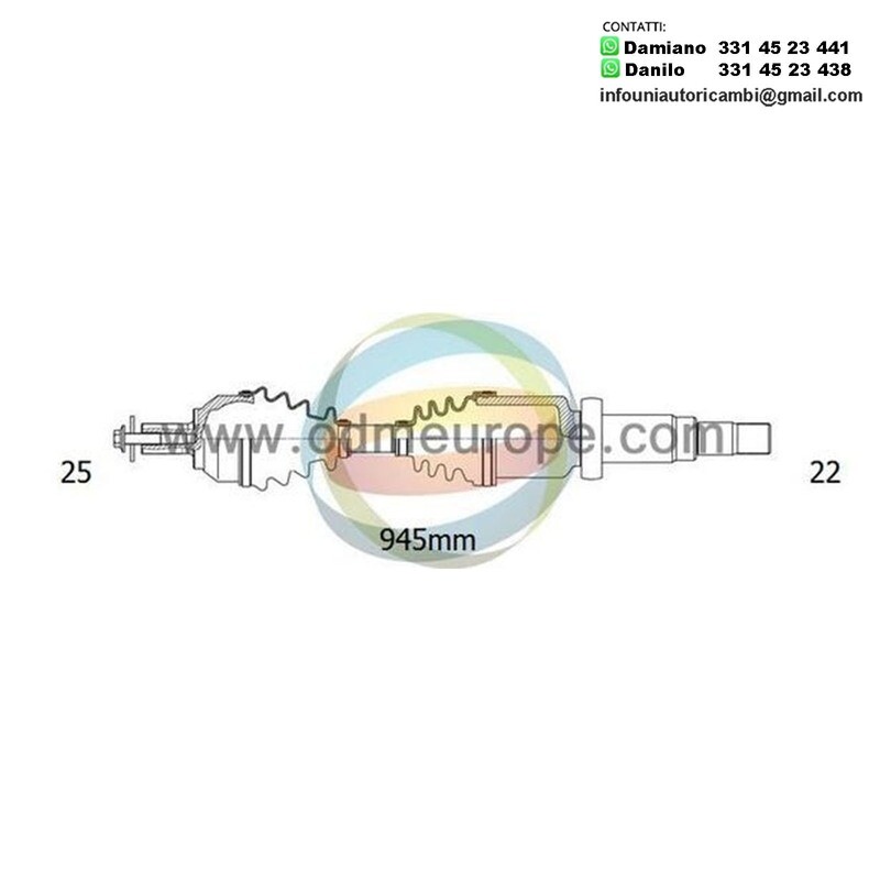 SEMIASSE/ALBERO MOTORE CAMBIO MANUALE ANTERIORE DESTRO Mercedes A Class (W169) da 2004 a 2012 / 	B Class (W245) da 2005 a 2012