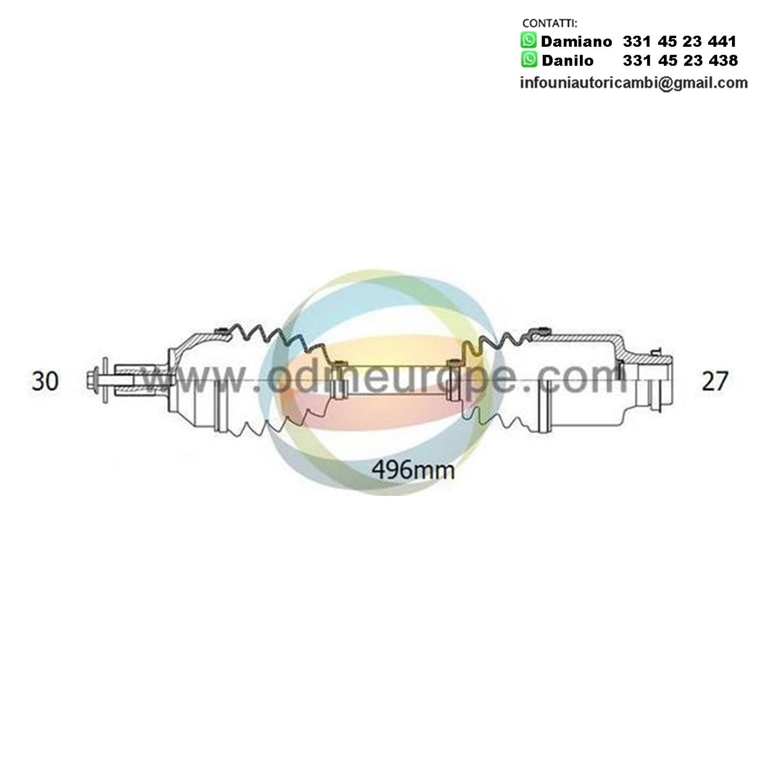 SEMIASSE/ALBERO MOTORE CAMBIO MANUALE / AUTOMATICO ANTERIORE DESTRO Mercedes A Class (W176) da 2012 a 2018