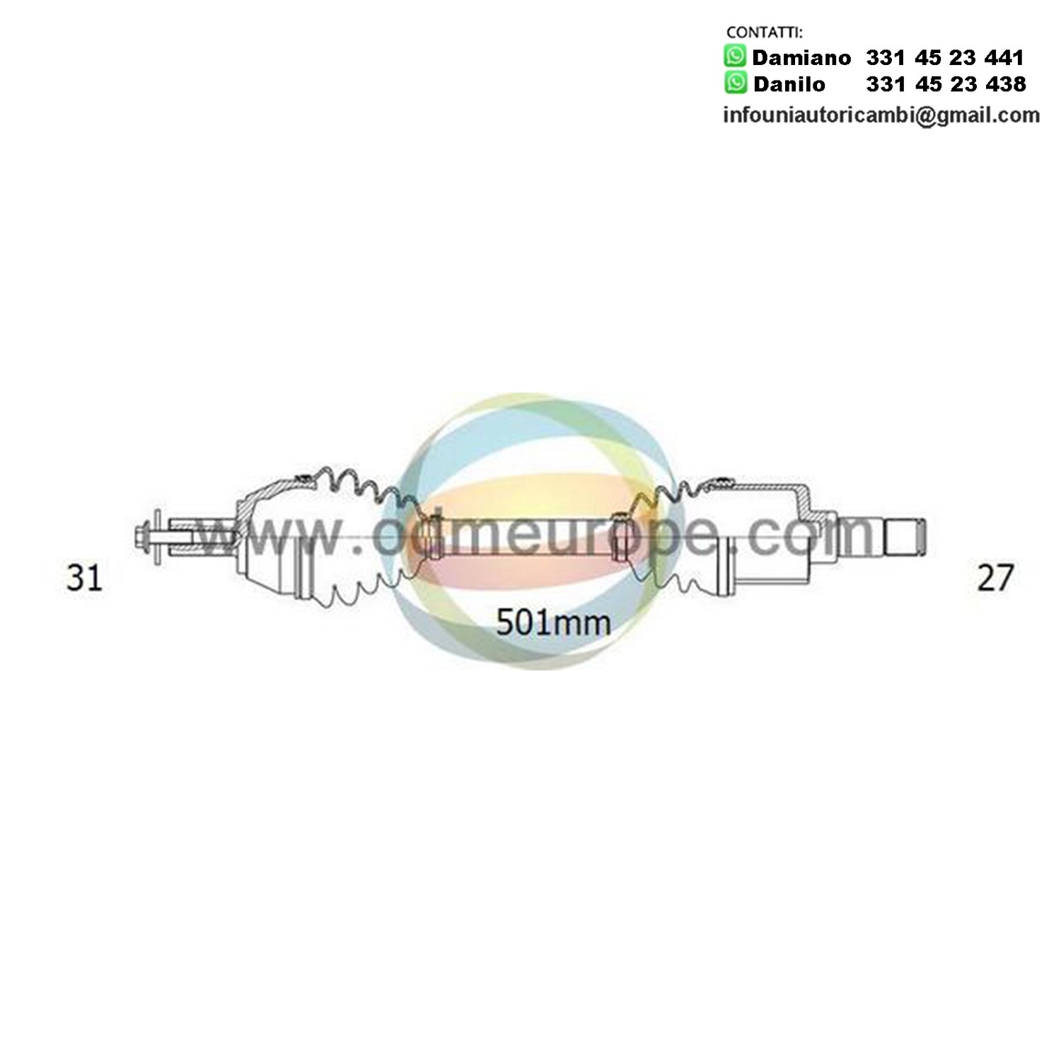 SEMIASSE/ALBERO MOTORE CAMBIO AUTOMATICO / CAMBIO VELOCITÀ MANUALE ASSALE ANTERIORE SX PER: BMW X1 E84 DAL 2009-
