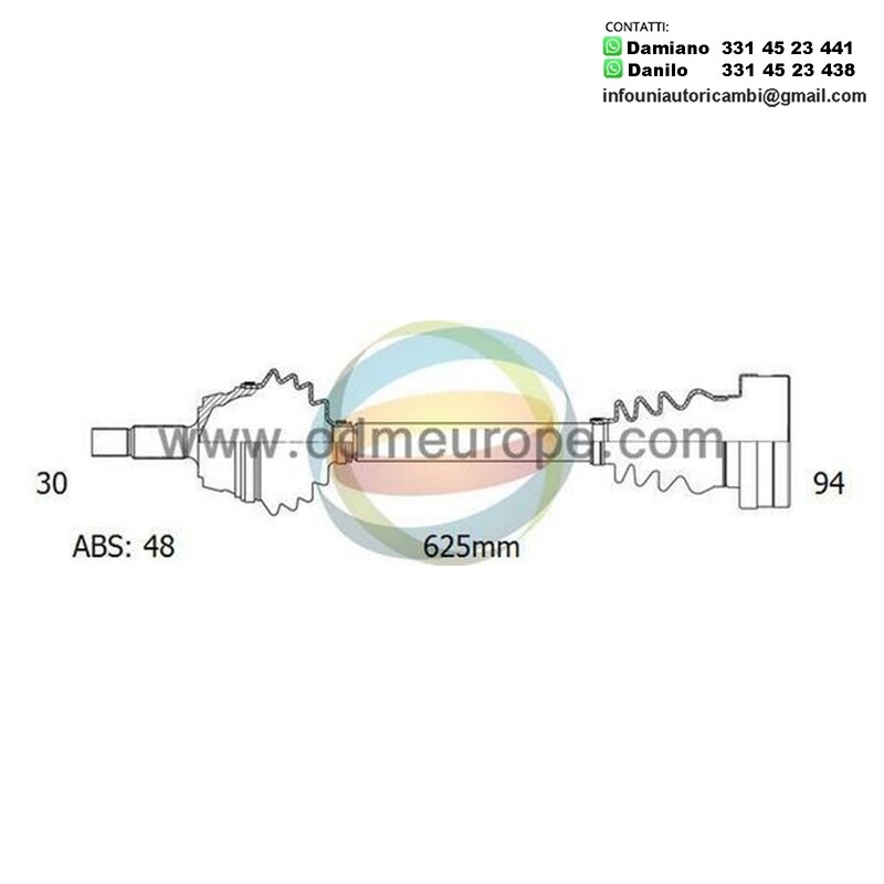 SEMIASSE/ALBERO MOTORE CAMBIO AUTOMATICO ASSALE POSTERIORE SX PER: BMW X3 E83 2.0D/2.5/3.0 DAL 2003-