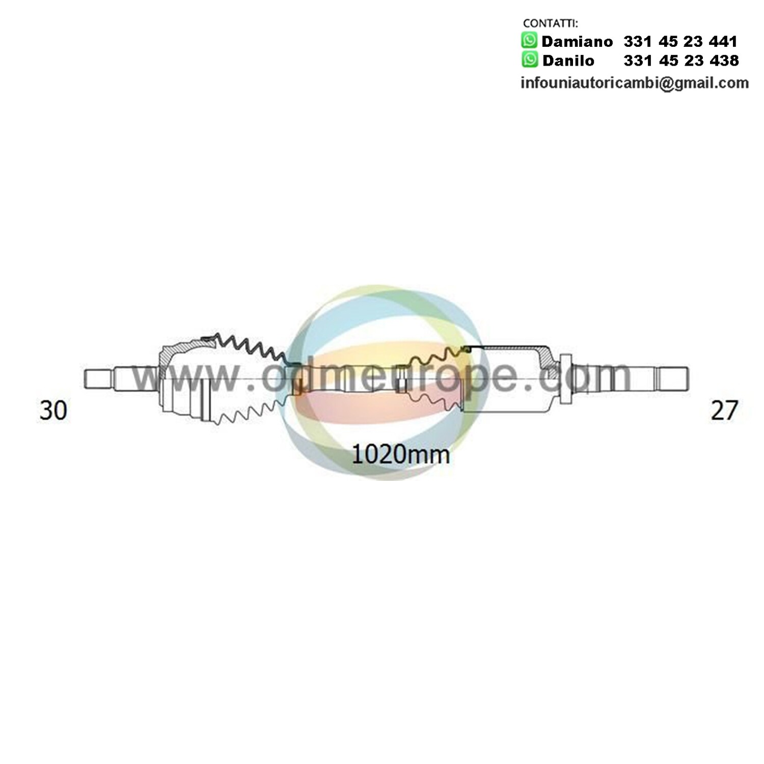 SEMIASSE/ALBERO MOTORE CAMBIO VELOCITÀ MANUALE/CAMBIO VELOCITÀ AUTOMATICO ASSALE ANTERIORE DX PER: BMW X5 E70 DAL 2006- / BMW X6 E71 , E72 DAL 2007-