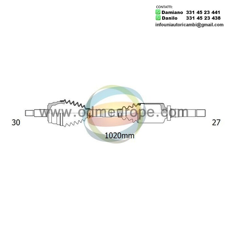 SEMIASSE/ALBERO MOTORE CAMBIO VELOCITÀ MANUALE/CAMBIO VELOCITÀ AUTOMATICO ASSALE ANTERIORE DX PER: BMW X5 E70 DAL 2006- / BMW X6 E71 , E72 DAL 2007-
