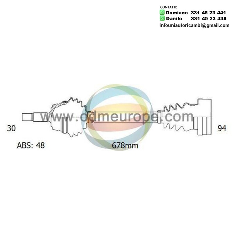 SEMIASSE/ALBERO MOTORE CAMBIO VELOCITÀ AUTOMATICO ASSALE POSTERIORE DX PER: BMW X3 E83 DAL 2003-