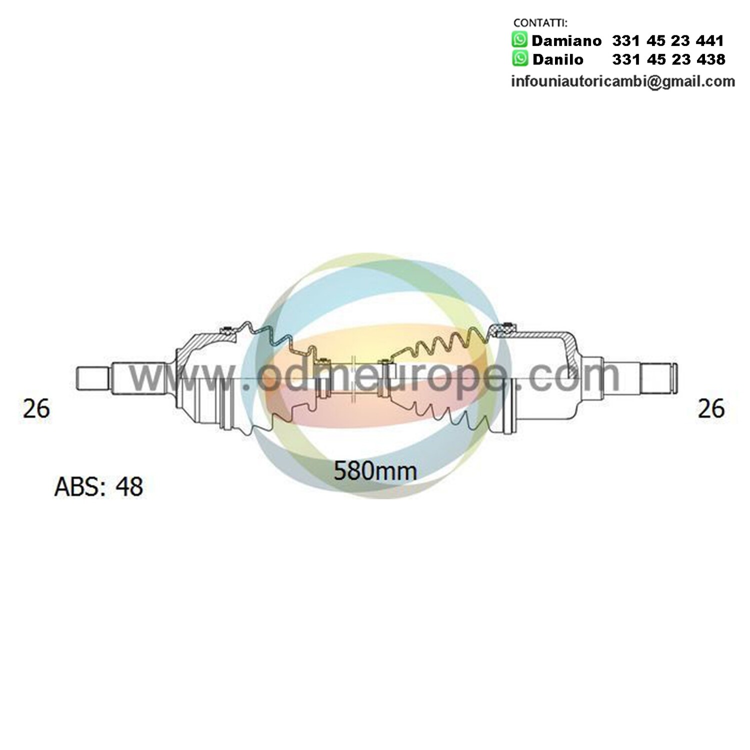 SEMIASSE/ALBERO MOTORE CAMBIO MANUALE / AUTOMATICO ANTERIORE SINISTRO Volvo 850 da 1991 a 1997