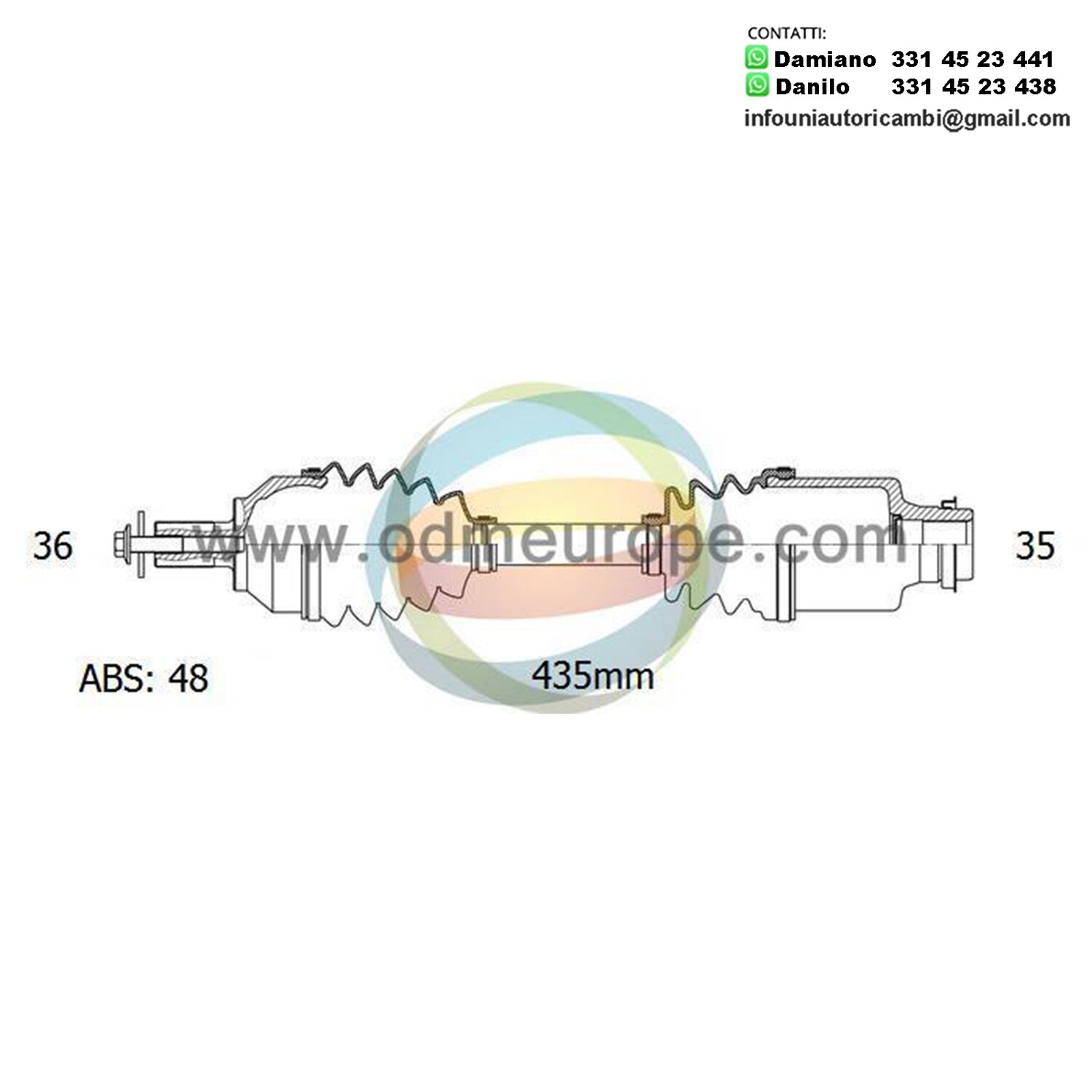 SEMIASSE/ALBERO MOTORE CAMBIO AUTOMATICO ANTERIORE SINISTRO Volvo S80 I da 1998 a 2007