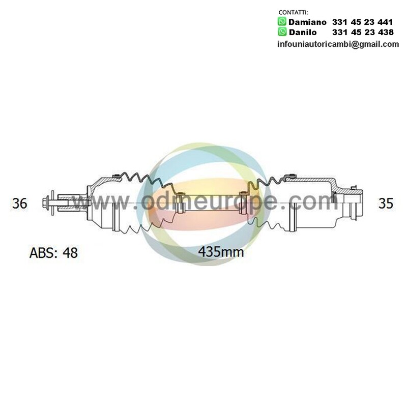 SEMIASSE/ALBERO MOTORE CAMBIO AUTOMATICO ANTERIORE SINISTRO Volvo S80 I da 1998 a 2007