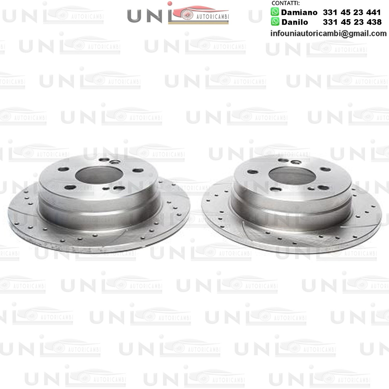 2X Dischi Sportivi Posteriori Baffati Forati Mercedes-Benz 190 / E-Klasse