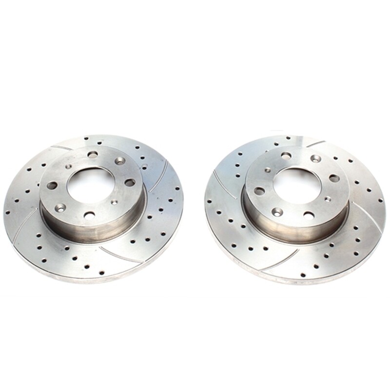 2X Dischi Sportivi Anteriori Baffati Forati Rover 200 Hatchback / 400 / Cabriolet