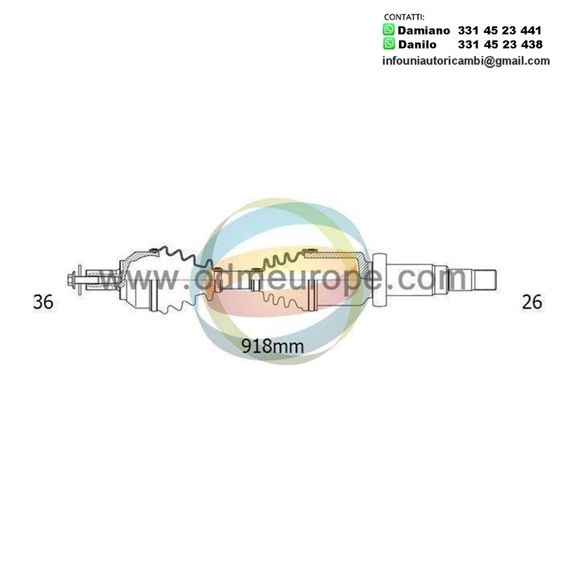 SEMIASSE/ALBERO MOTORE CAMBIO MANUALE ANTERIORE DESTRO Volvo C30 / S40 II / V50 da 2010 a 2013