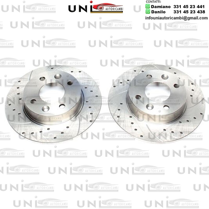 2X Dischi Sportivi Anteriori Baffati Forati Renault Rapid Kasten / Twingo I / Super 5