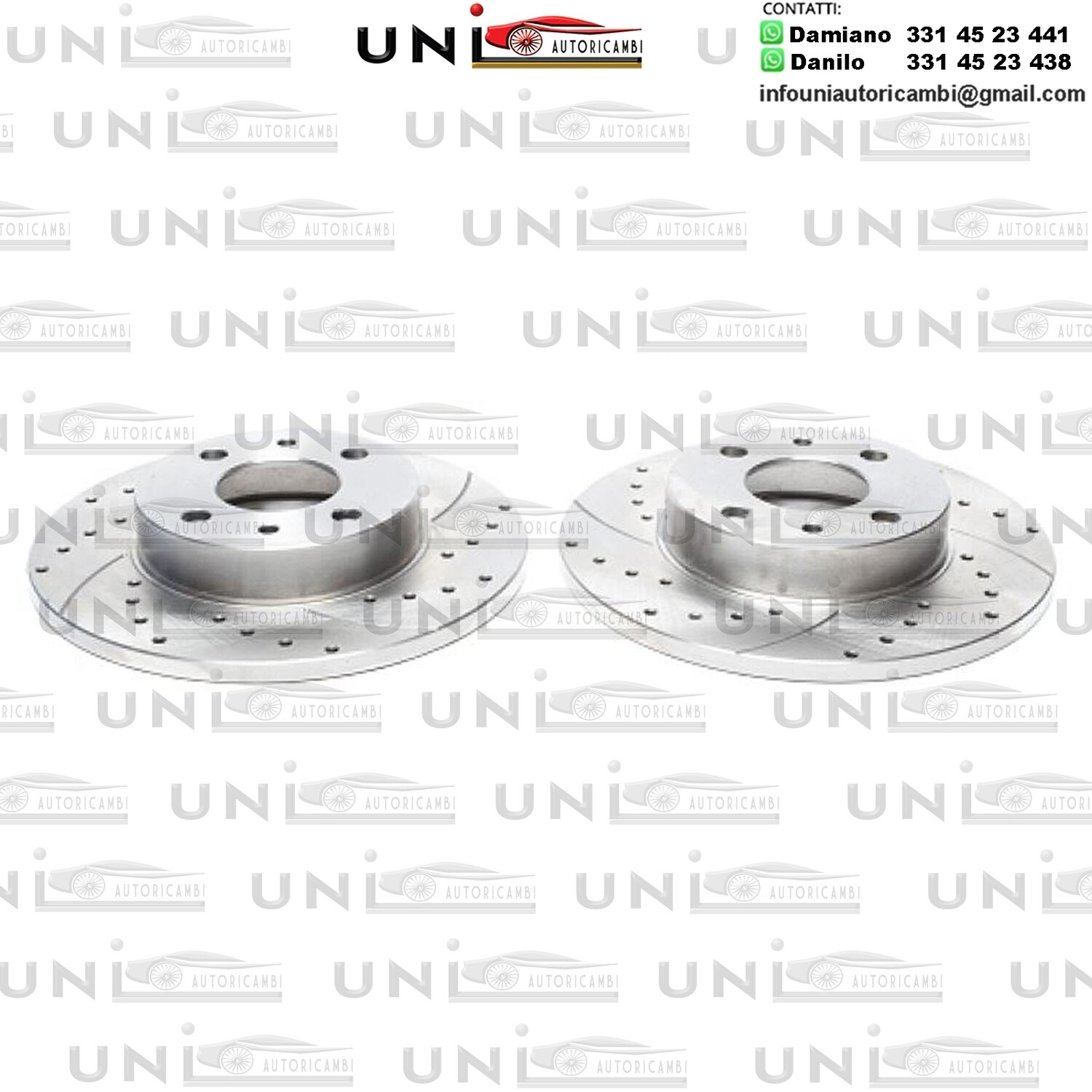 2X Dischi Sportivi Posteriori Alfa Romeo33,145,155,500 / Fiat Bravo I, Campagnola, Coupe/ Ford Ka / Lancia Dedra,Musa / Zastava Yugo